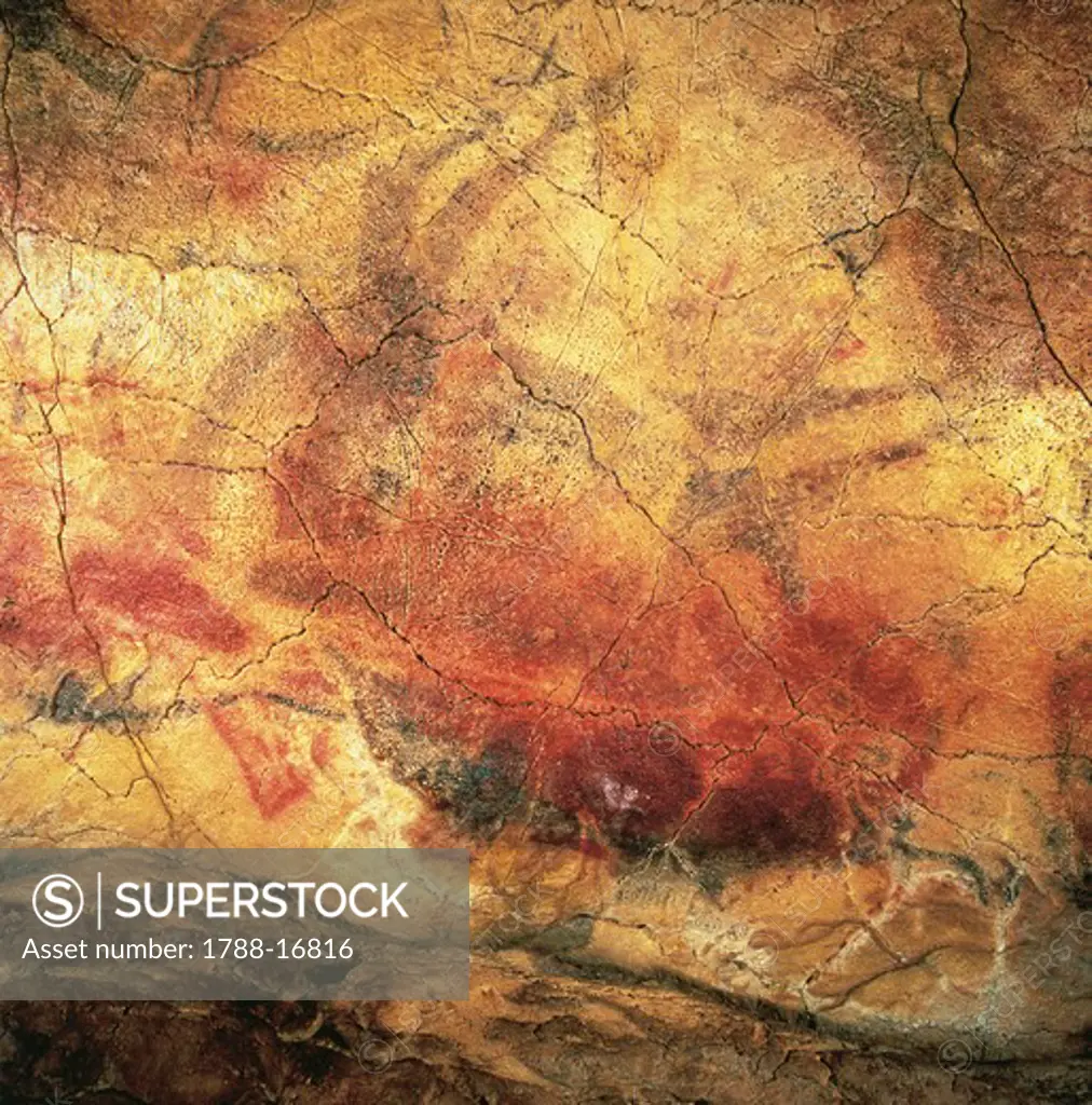 Paleolithic Cave Art of Northern Spain depicting bison