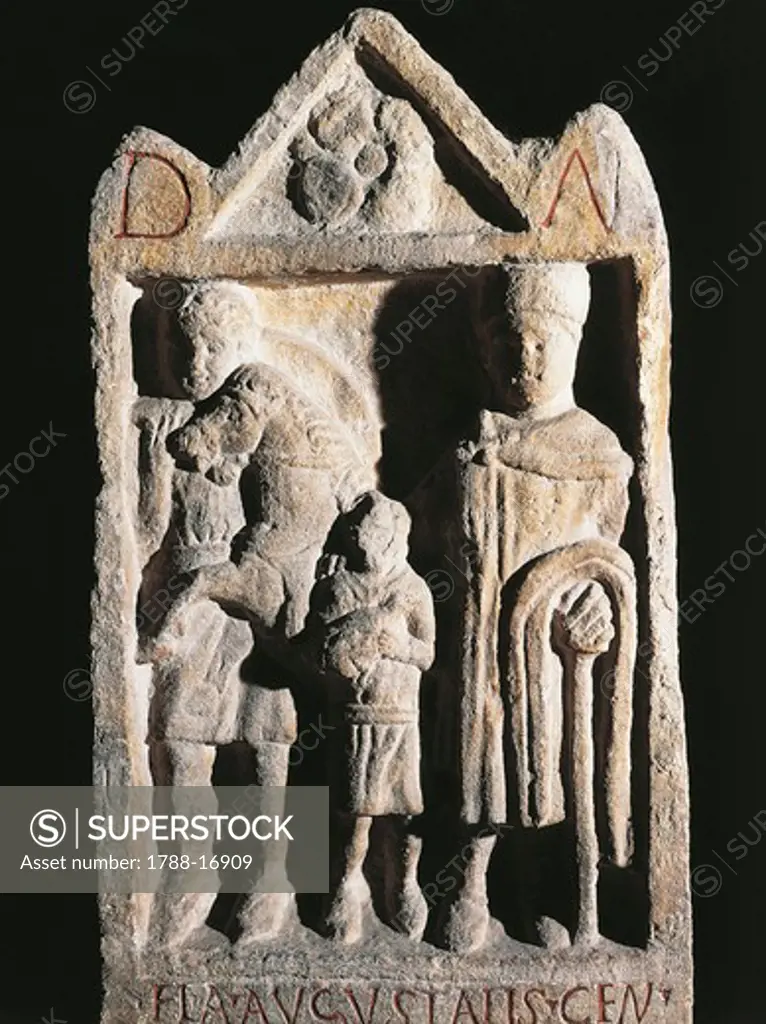 Stele of Flavius Augustalis, from Aquileia, Udine province, Italy