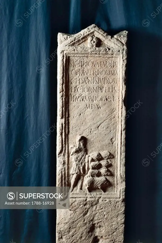 Funerary stele of ""Suarius"" or keeper of pigs