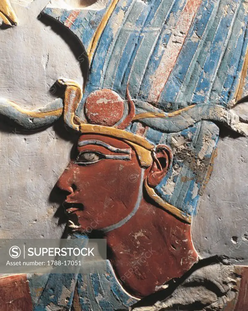 Relief portraying pharaoh Thutmose III. From Deir el Bahari, Egypt, New Kingdom, Dynasty XVIII, Egyptian civilization