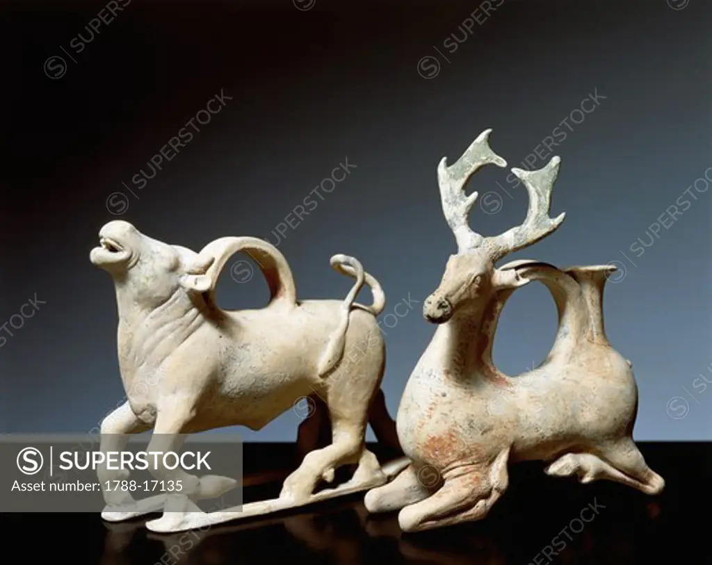 Terracotta askos with animal figures, from the Valle Trebba (Emilia Romagna region, Italy)