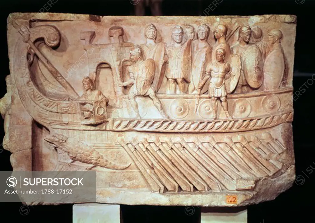 Relief depicting warship