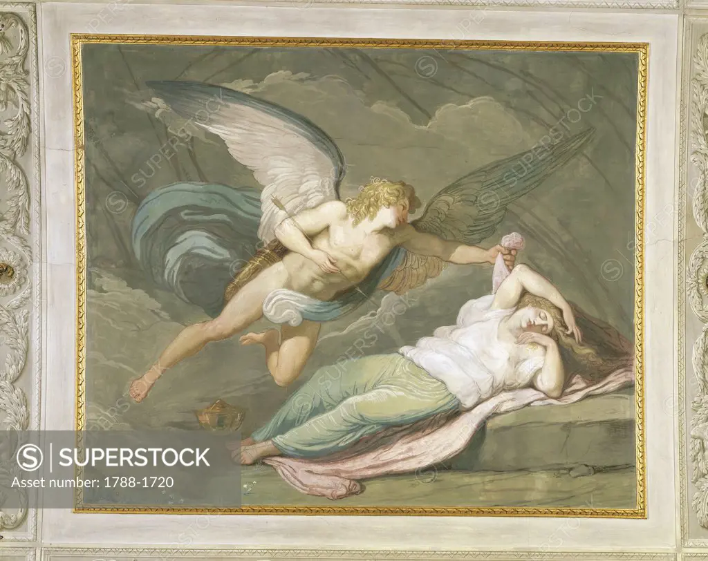 Italy - Emilia-Romagna Region - Faenza (Ravenna province). Laderchi Palace, hall. Felice Giani (1758-1823), stories of Cupid and Psyche, fresco, tempera on wall