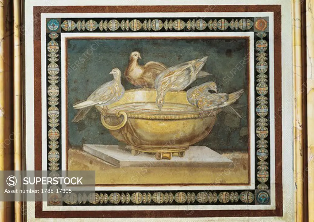 Bowl with doves, mosaic