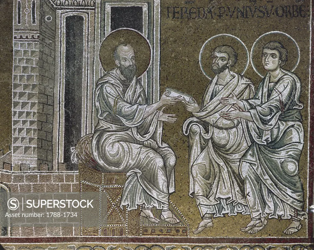 Italy - Sicily Region - Monreale - Cathedral - Life stories of St. Paul - Mosaic work
