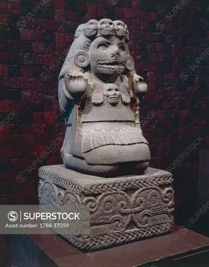 Statue of Coatlicue, earth goddess of life and death, from Mexico