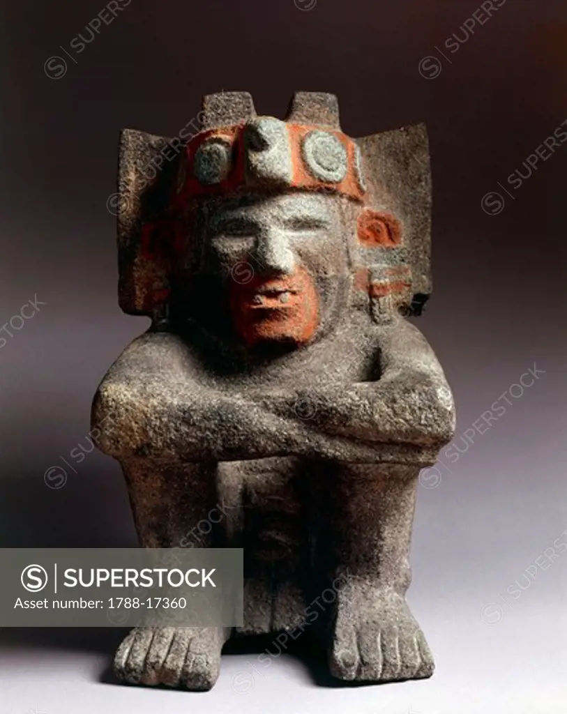 Statue of god of fire Xiuhtecuhtli, from Templo Mayor at Tenochtitlan, from Mexico