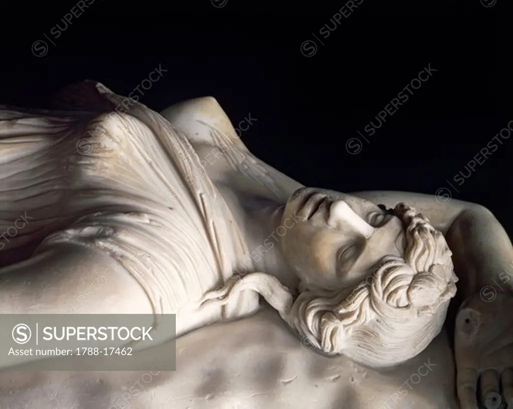 Marble statue of dead Amazon, Roman copy of Pergamon school original