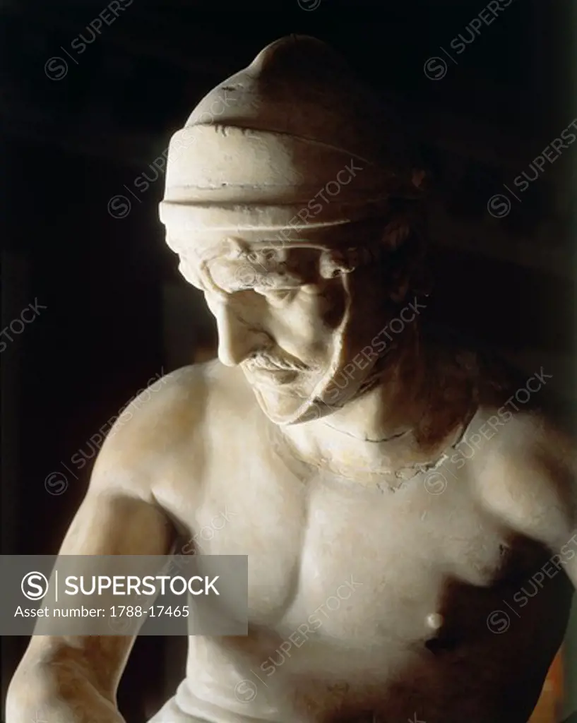 Marble statue of wounded Gaul, Roman copy of Pergamon school original