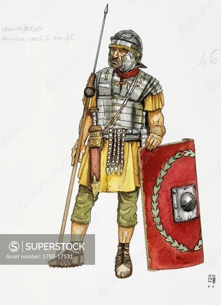 Roman auxiliary military, infantry, drawing