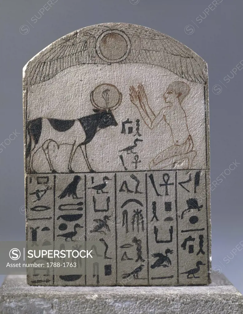 Egyptian civilisation. Serapeum stele of Apis bull. From Saqqara