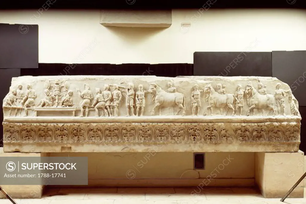 Frieze depicting triumphal cortege, from the Temple of Apollo Sosianus at Rome, Roman civilization