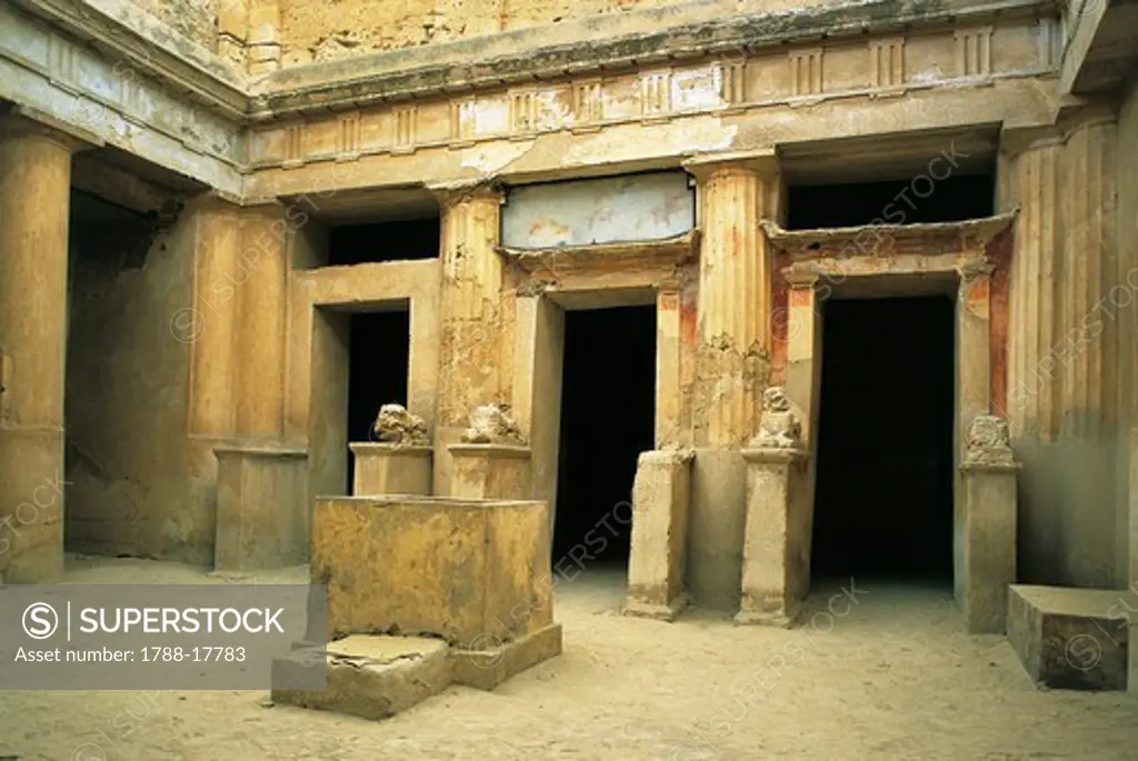 Egypt, Alexandria, Catacombs of Kom-esh-Shuqafa, Hypogeum of Mustafa Pacha