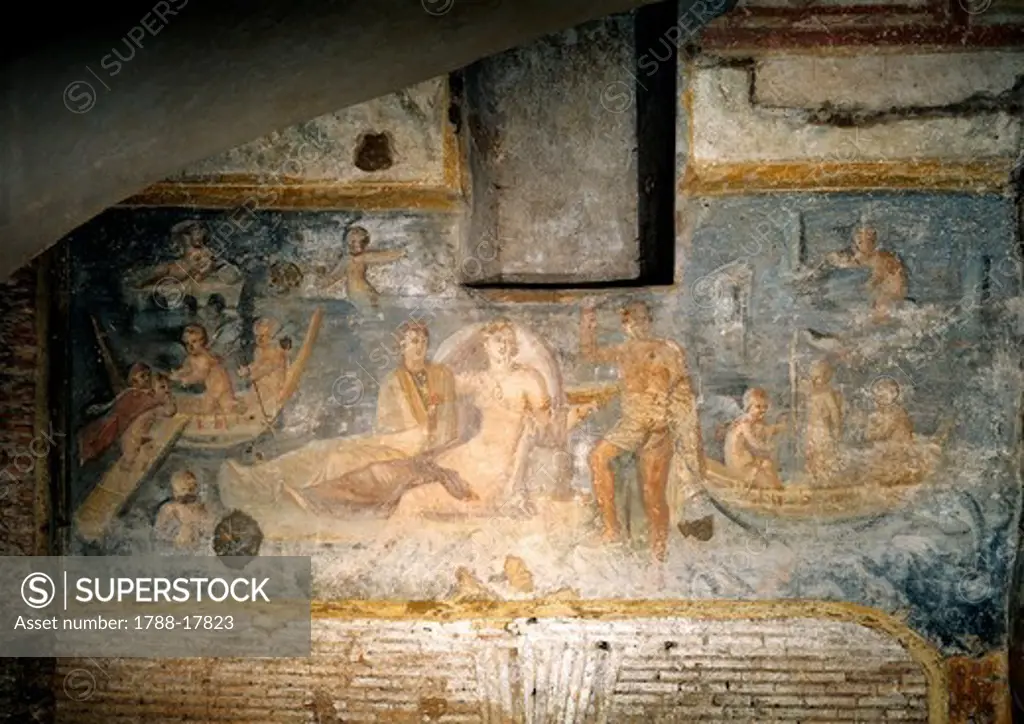 Italy, Latium Region, Rome, Villa Celimontana of the Saints John and Paul, fresco depicting Proserpina coming back from Hades