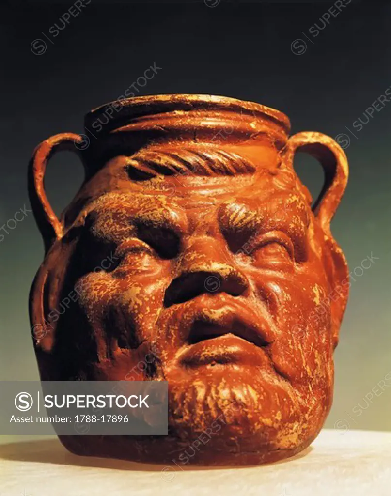 Vase in shape of Silenus' head, from Asia Minor