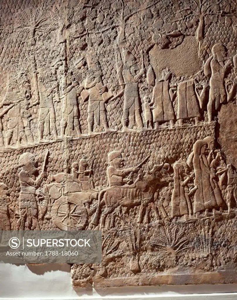 Scene with flight of Elamite soldiers, Relief from Royal Palaces of Nineveh, circa 645 B.C.