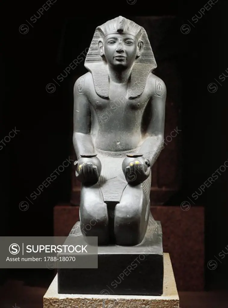 Schist statue of Ramses IV, circa 1165 B.C.