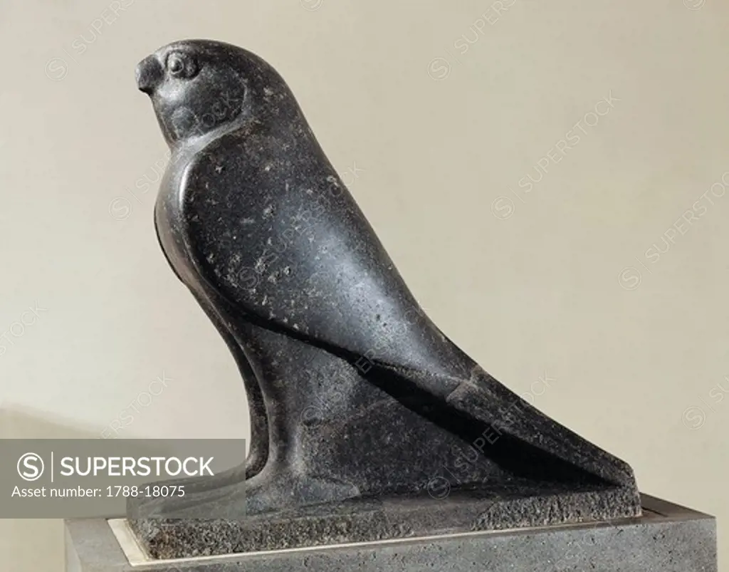 Black granite statue of god Horus
