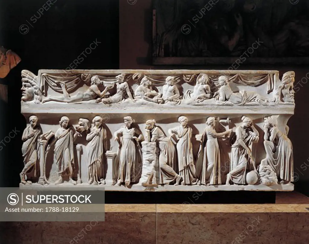 Sarcophagus of the Muses, from the surroundings of Rome, Italy, circa 150 B.C.