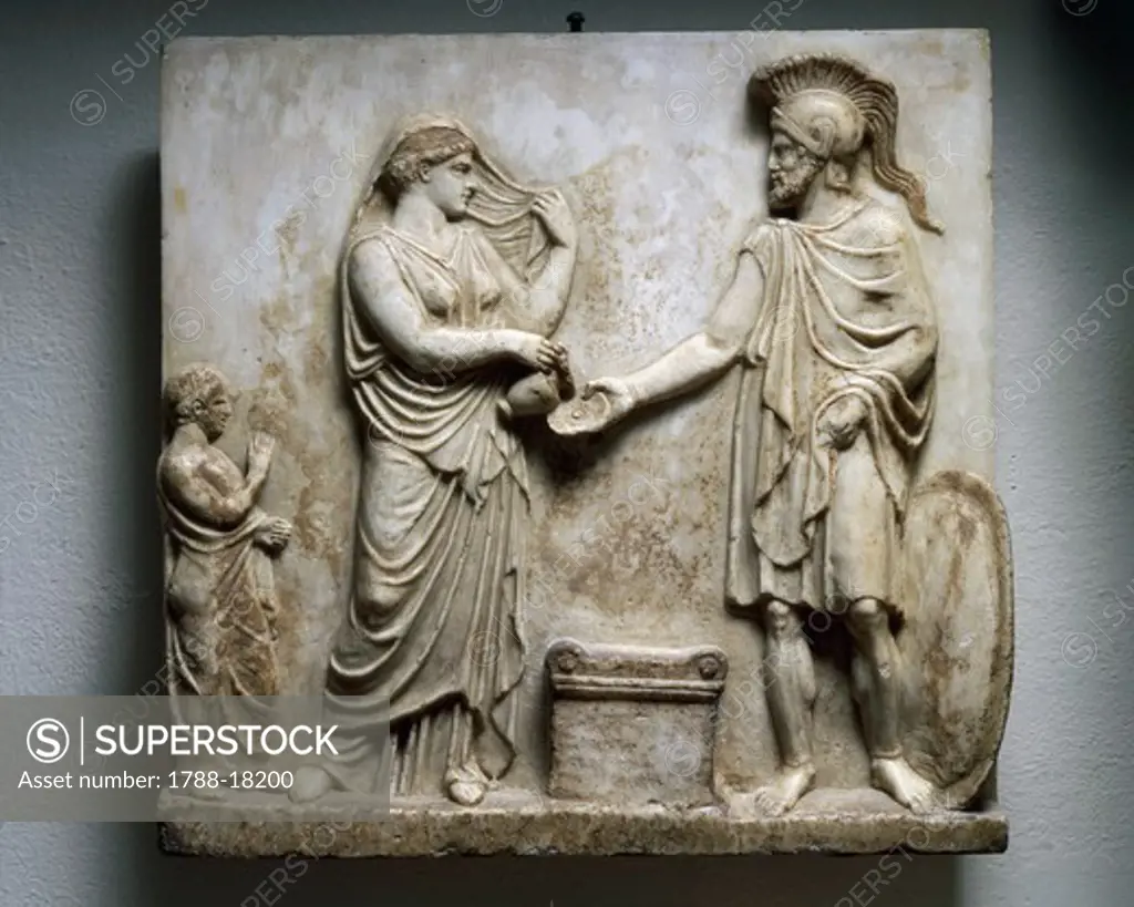 Votive relief with Ares and Aphrodite