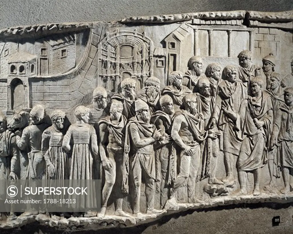 Cast of Trajan's Column, Detail of recruiting volunteers for conquest of Dacia