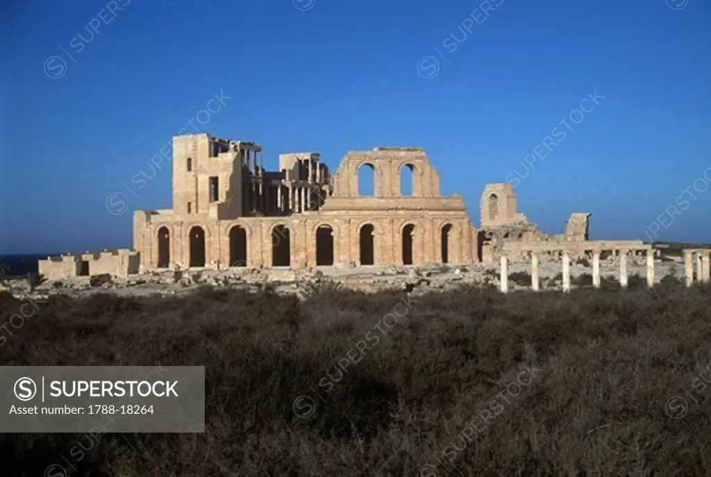 Libya, Sabratha, Historical Tripolitania, Ancient theater and peristyle house