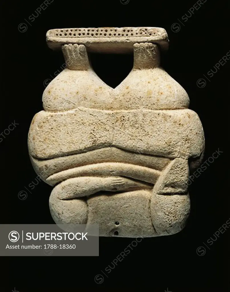 Stone statue of mother goddess or fertility goddess, from Hagar Qim Temple