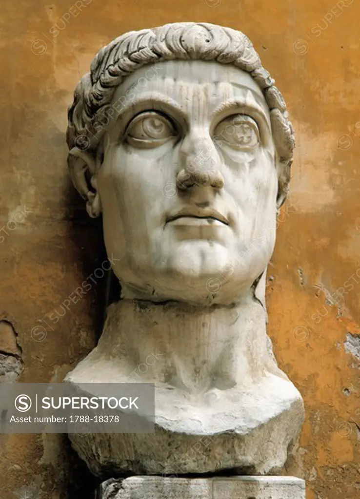 Bronze colossal head of Emperor Constantine