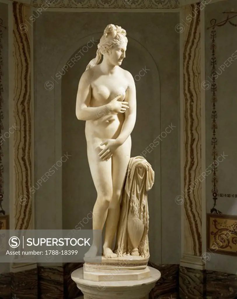 Marble statue of Capitoline Venus, copy of original by Praxiteles, from Rome