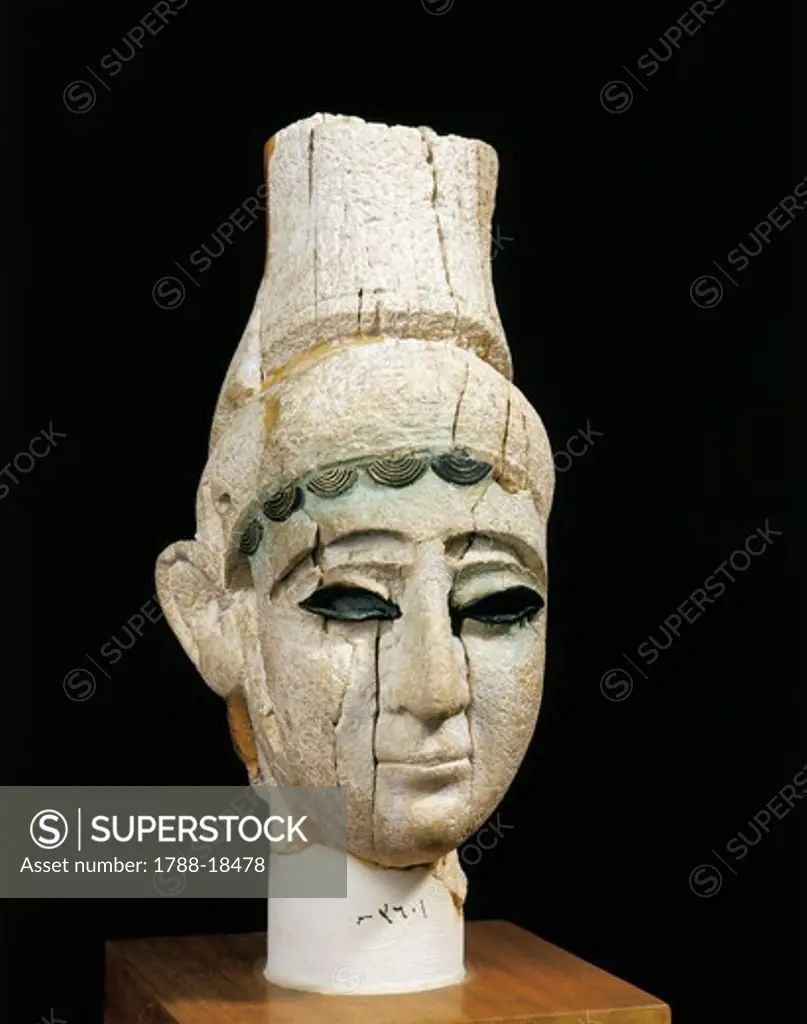 Ivory head of prince, from Royal Palace at Ugarit, Ras-Shamra, Syria