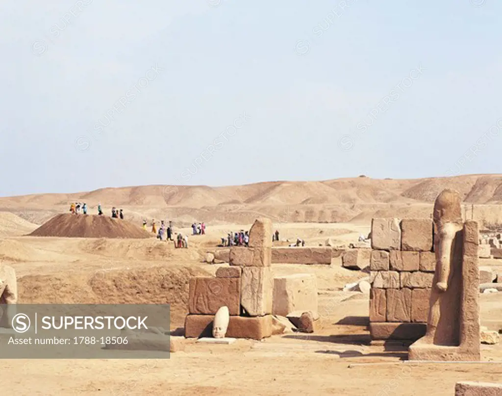 Egypt, San el-Hagar, ancient Tanis, Great Temple of Amon, monumental door of Sheshonq III