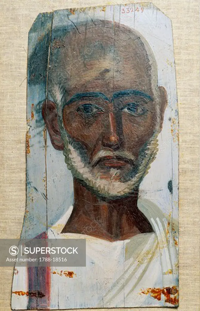 Portrait of senior man, tempera on wood, from El Fayum