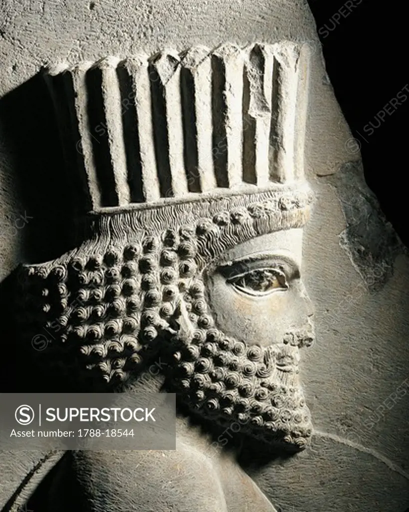 Fragment of relief with Persian guard, from Persepolis Apadana central stairway