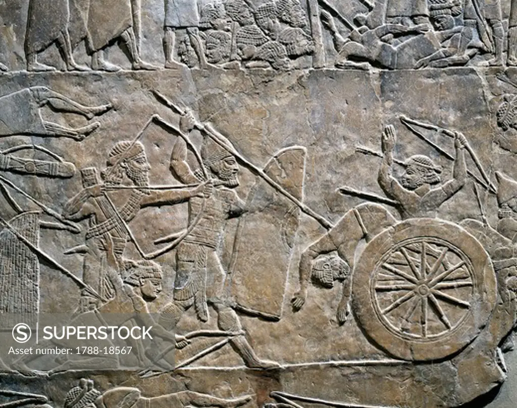 Relief with battle of Til-Tuba, from Nineveh