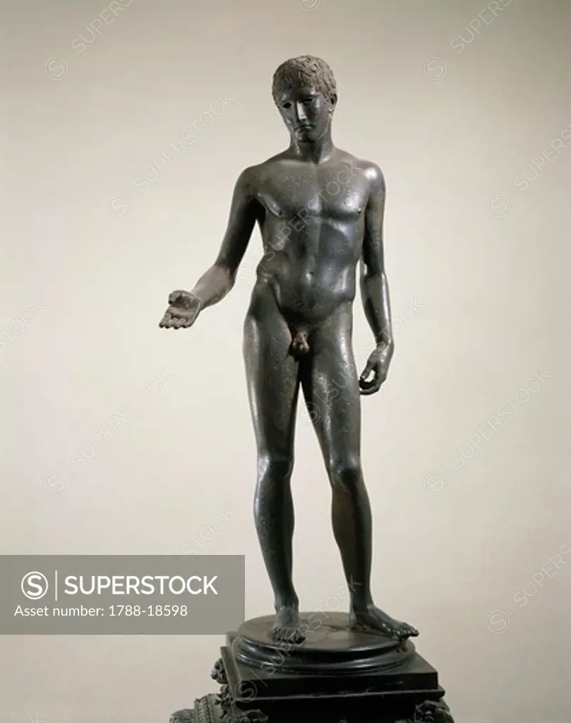 Idolino, bronze statue of athlete, copy from Greek original of 5th century B.C.