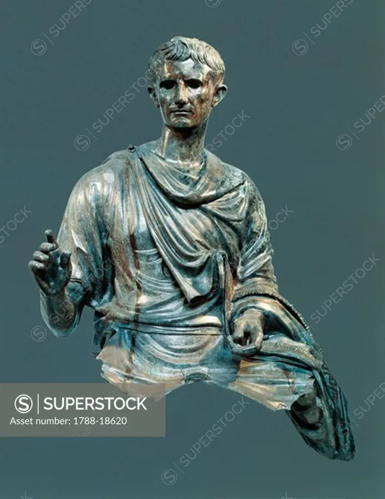 Bronze bust of Emperor Augustus
