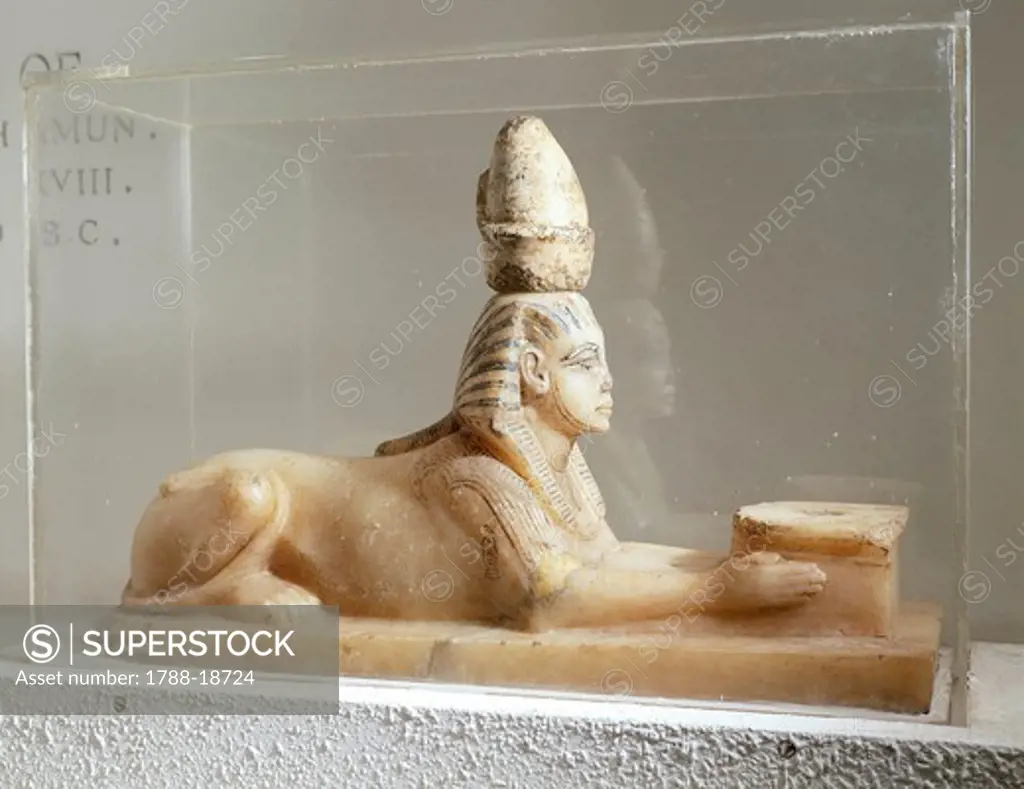 Treasure of Tutankhamen, alabaster sphinx, from the Valley of the Kings, tomb of Tutankhamun