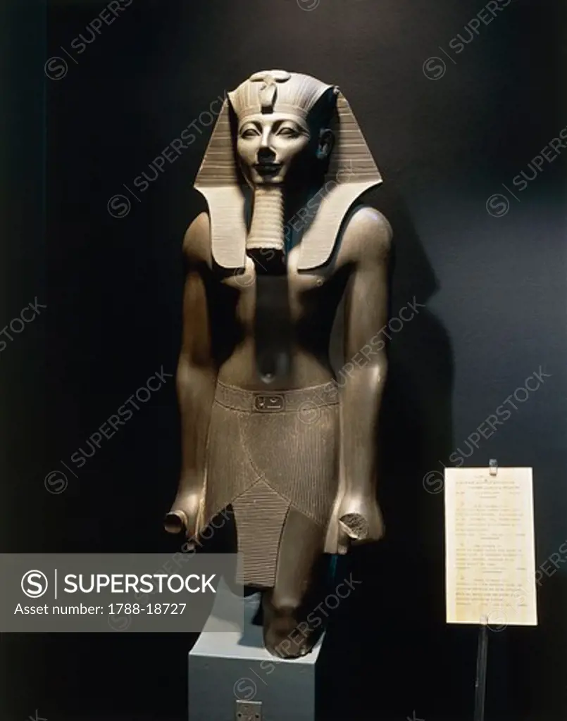 Schist statue of Thutmose III, from the Temple of Amon at Karnak