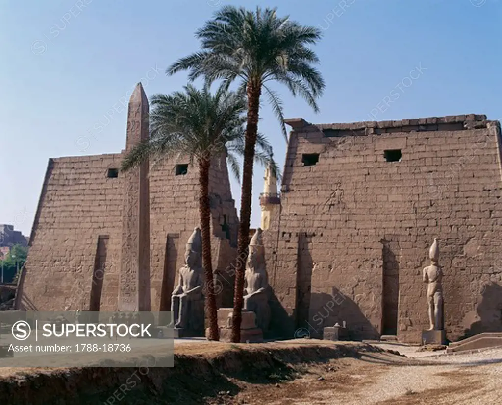 Egypt, Ancient Thebes, Luxor, Karnak, Temple of Amon, Pylon of Ramses II