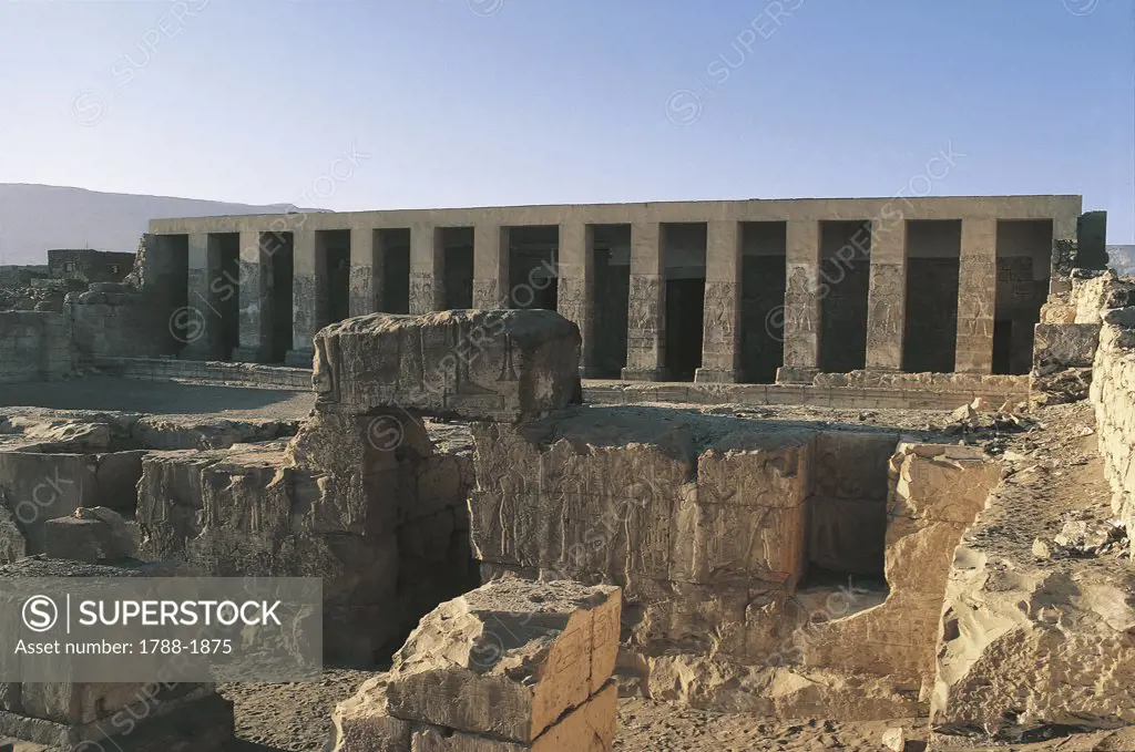 Egypt - Abydos (Abido). Mortuary temple of Seti I, 1306-1290 BC