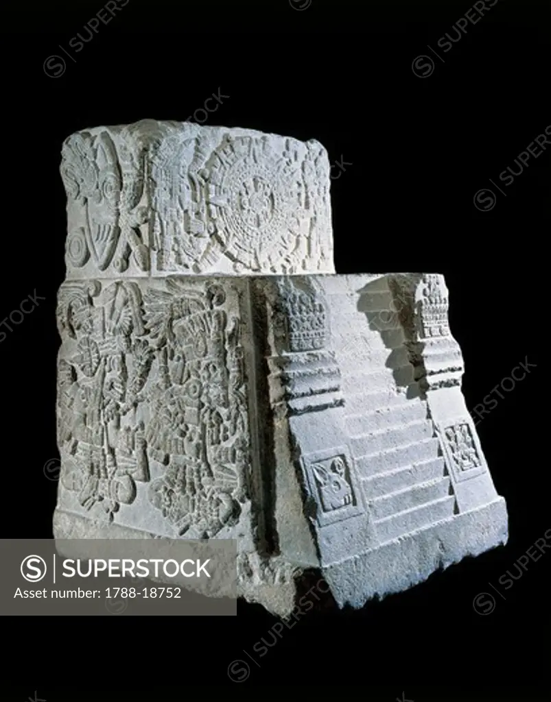 Temple Stone, known as the teocalli (temple) of the Sacred War