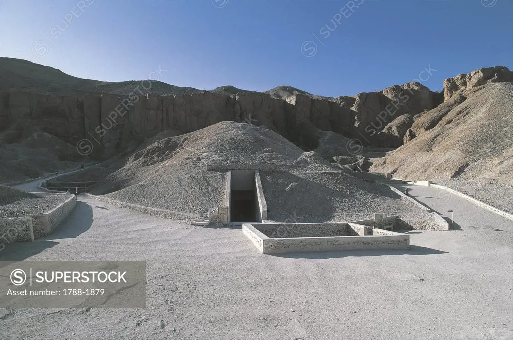 Egypt - Ancient Thebes (UNESCO World Heritage List, 1979). Valley of the Kings. Tomb of Tutankhamen. Entrance to tomb