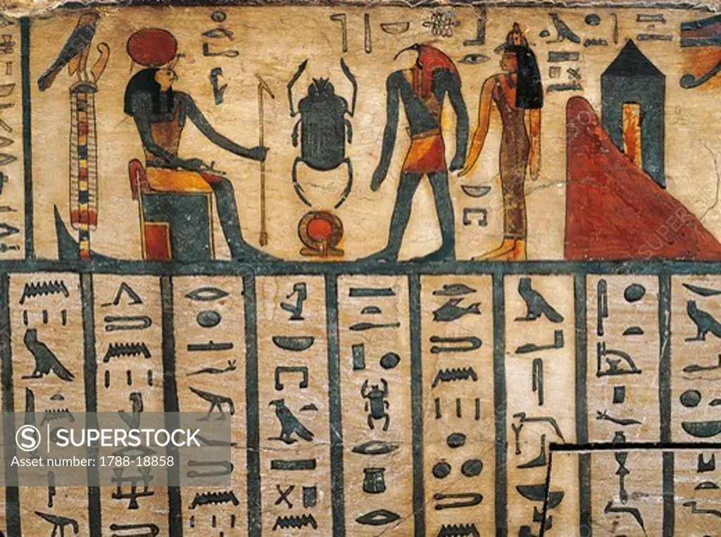 Detail of ancient Egyptian sarcophagus, XXVI Dynasty