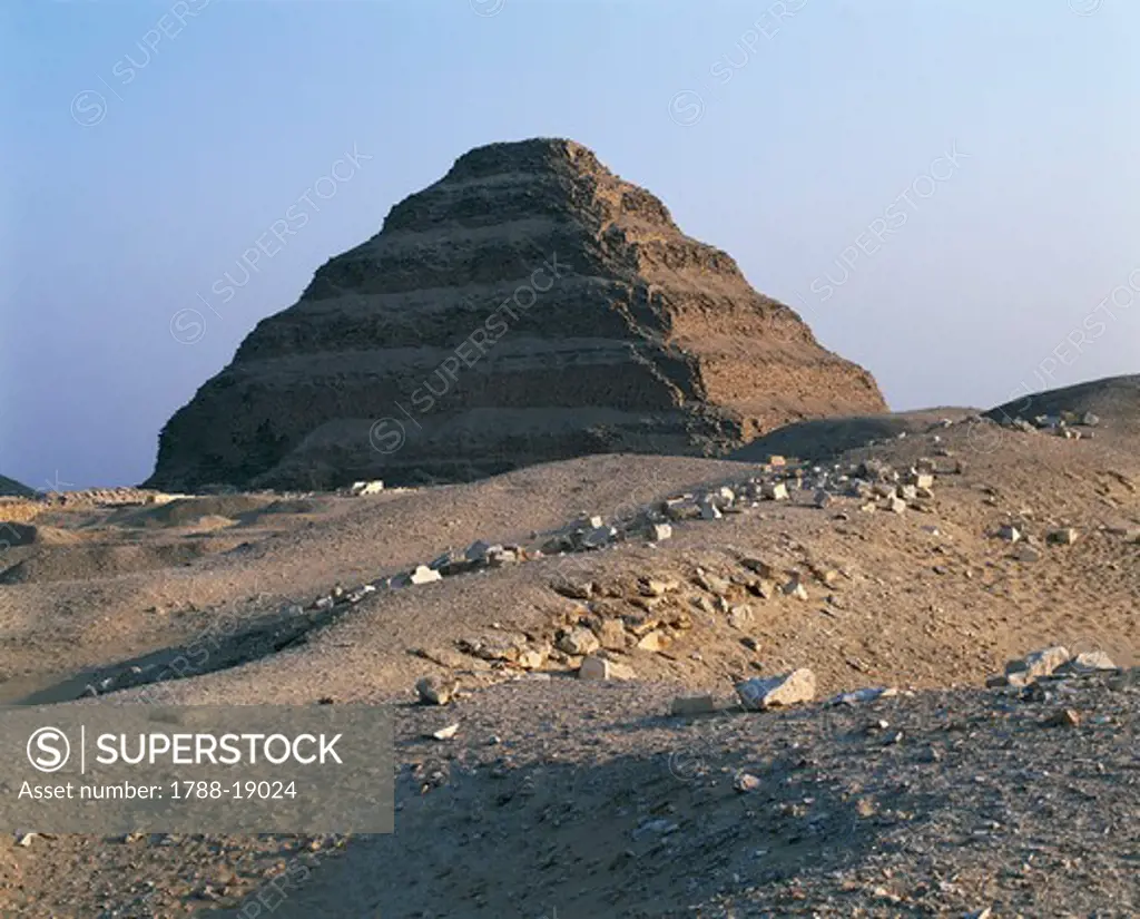 Egypt, Saqqara, Funerary complex of king Djoser. Step Pyramid