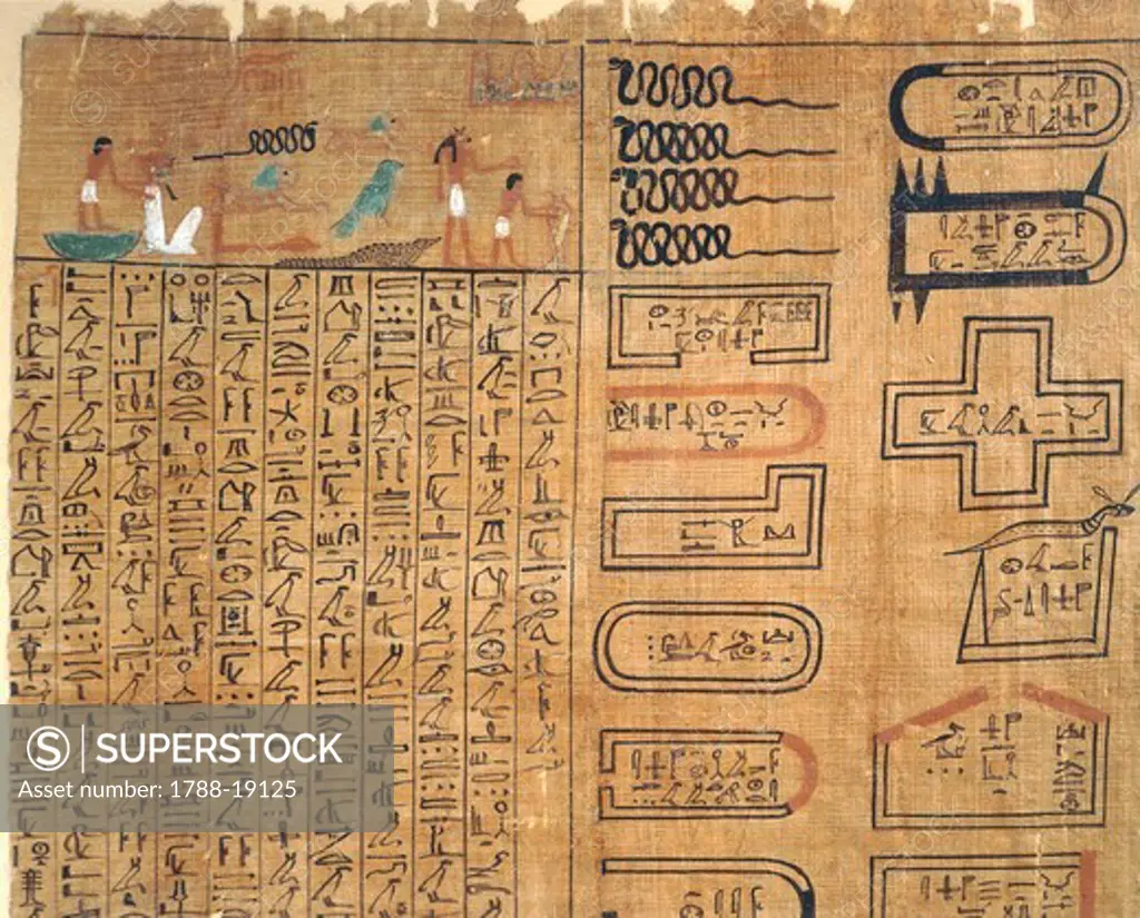 Magic spells from the Book of the Dead, papyrus