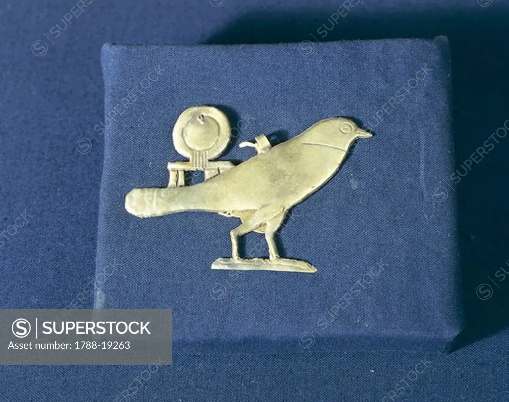 Treasure of Tanis, golden bird, symbol of eternal life, belonged to King Sheshong III