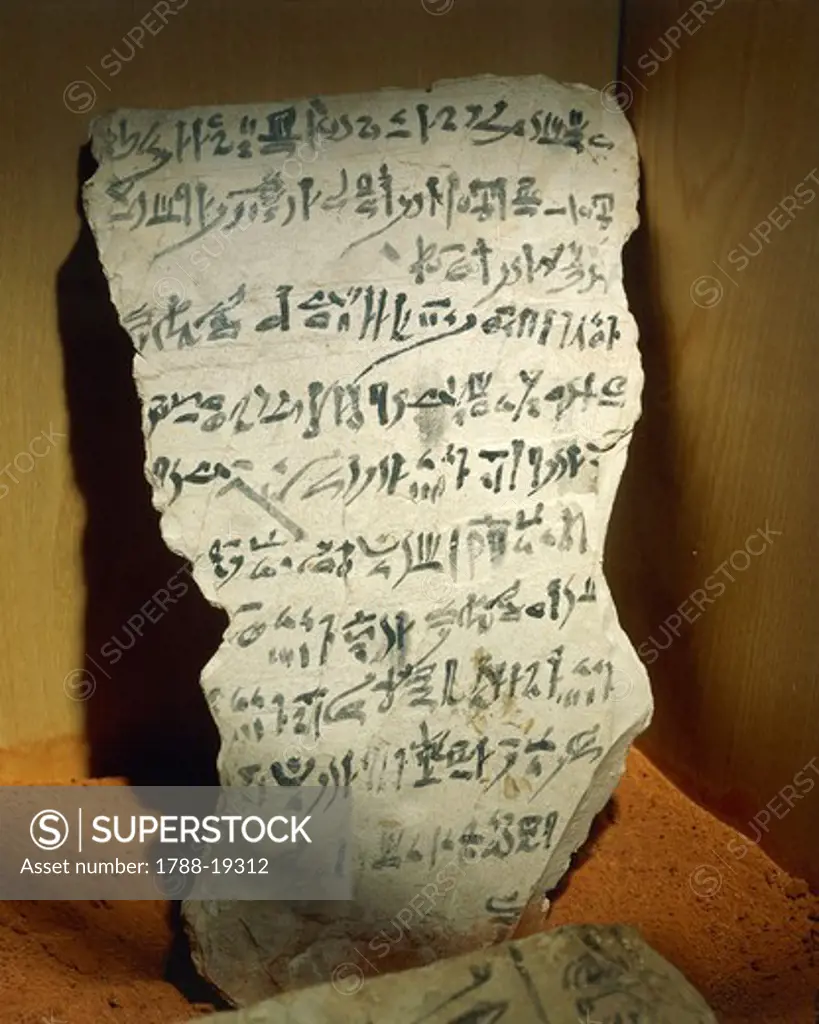 Ostraka with hieratic writing