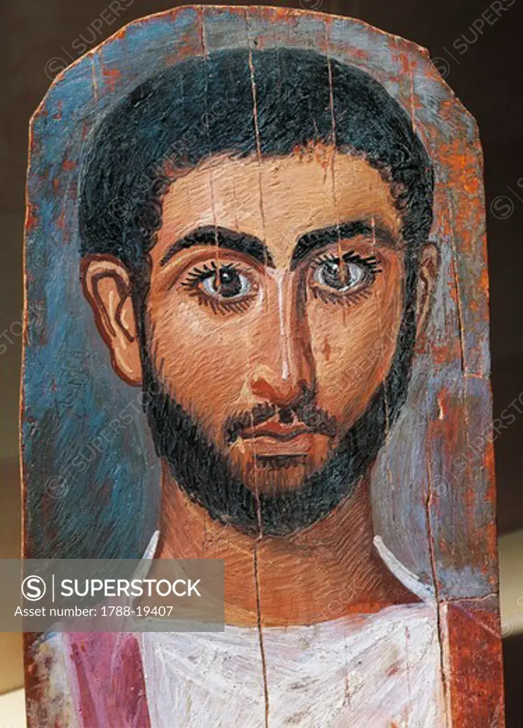 Portrait of a man, from Thebes, encaustic painting on wood