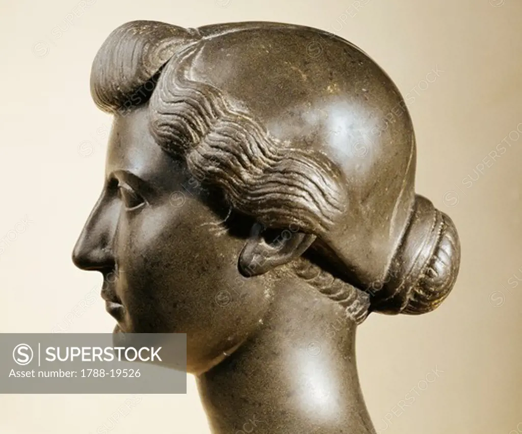 Basalt head of Livia, wife of emperor Augustus, circa 31 b.C.