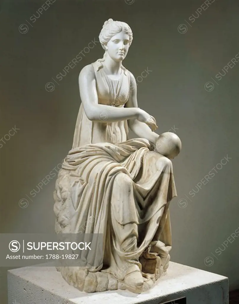 Marble statue of Muse Urania